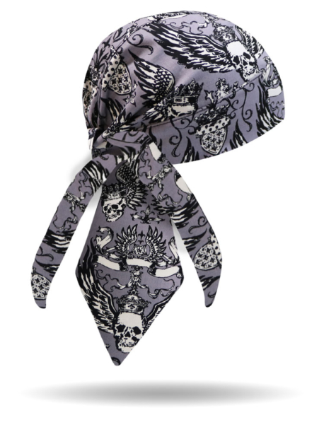 HW2813-Winged Skulls-Headwrap