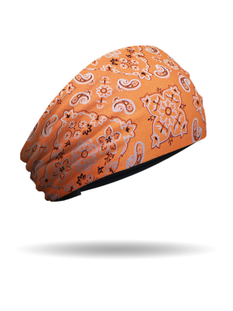 KB1637-Orange-Foil Bandana-Knotty Band