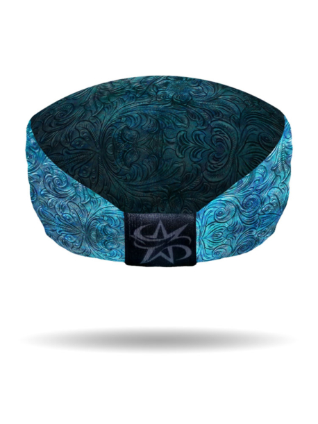 KB3025-Blue-Tooled Leather Knotty Band