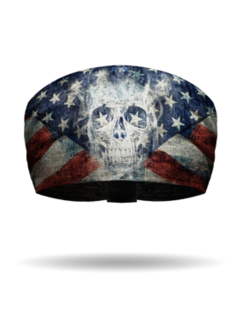 KB2614-Patriotic Ghost Skull-Knotty Band Headband