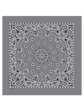 BAN33 Paisley Bandana Grey Charcoal Square Scarf