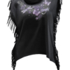 WT0667-IS397 Butterfly and Dragonfly Fringed Shirt