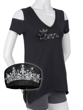 COMBO-WT0685-2730-KB3018-Black-Queen-Shirt and Knotty Band