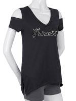 WT0685-2630 Princess-Black-Cold Shoulder Shirt