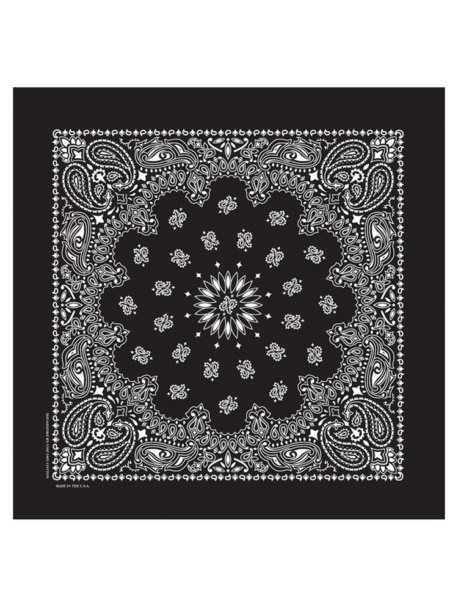 BAN21 Black Paisley Bandana