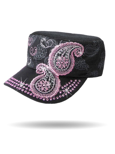 CC2611-BLK-Paisley-Cadet-Cap