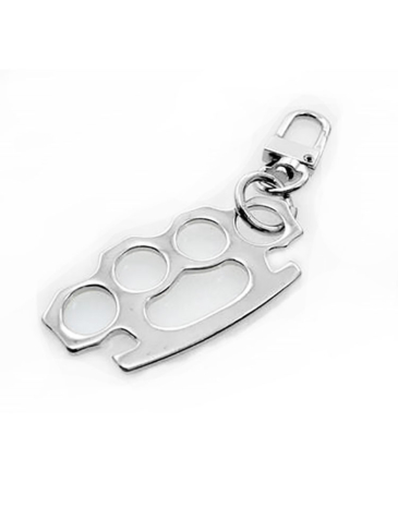CO1228-Brass Knuckles-Zipper-Pull-Key Chain-Clip-on