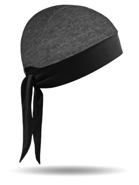 SW3033-BLK/GRY Two Tone Skull Cap Stretch Wrap Headwrap