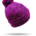B1815-Pink/Blk Heathered Knit Pom-Pom Cuff Beanie