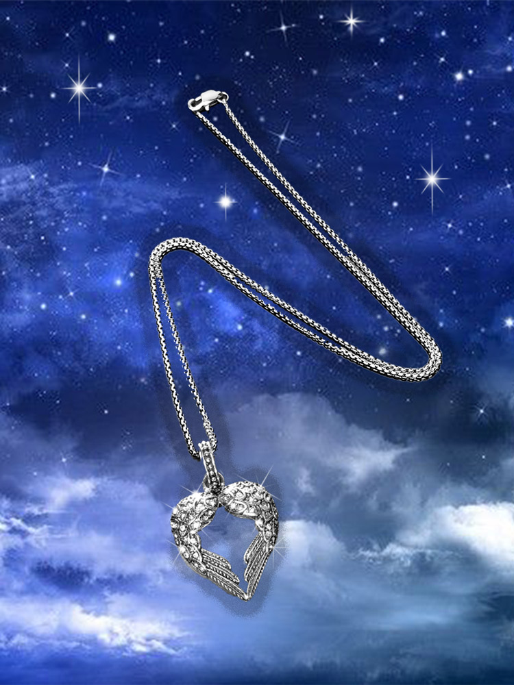 Winged Heart Pendant Necklace