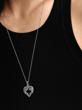 NE3319 Winged Heart Pendant Necklace