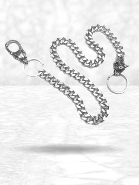 WC3028 Silver Stainless Steel Wallet Chain